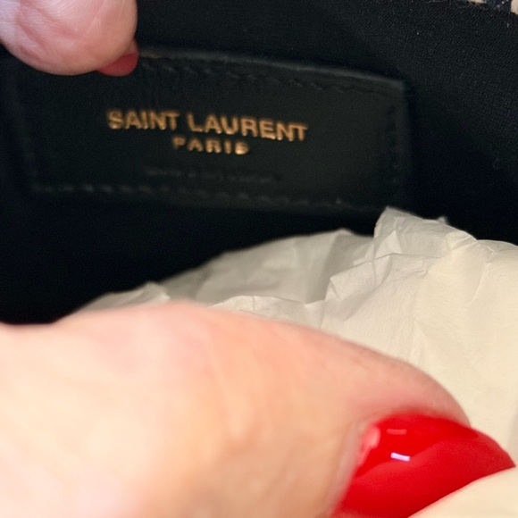Saint Laurent Nano bucket bag in striped blue - Picture 8 of 11
